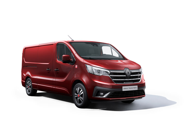 Nebim-Renault-Trafic-gesloten-bestel-van-l2h1-rood-driekwart